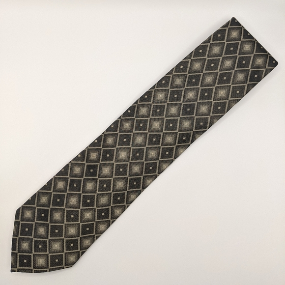 Croft & Barrow - Brown Diamond Pattern Men's Neck Tie - Picture 1 of 3